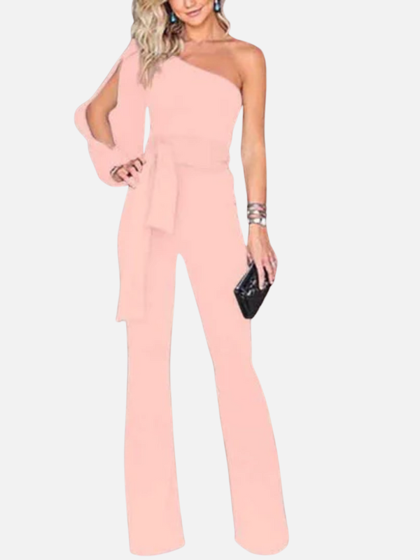 Julia | One-Shoulder Jumpsuit met Wijde Pijpen