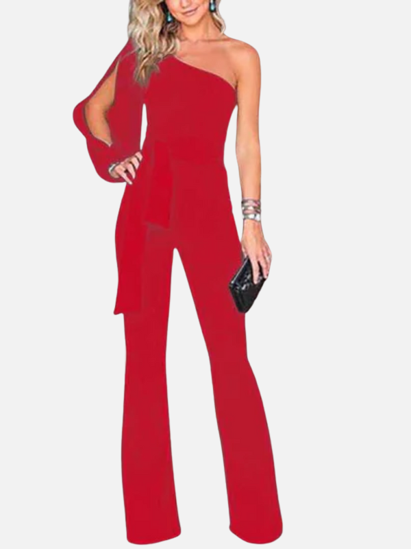 Julia | One-Shoulder Jumpsuit met Wijde Pijpen