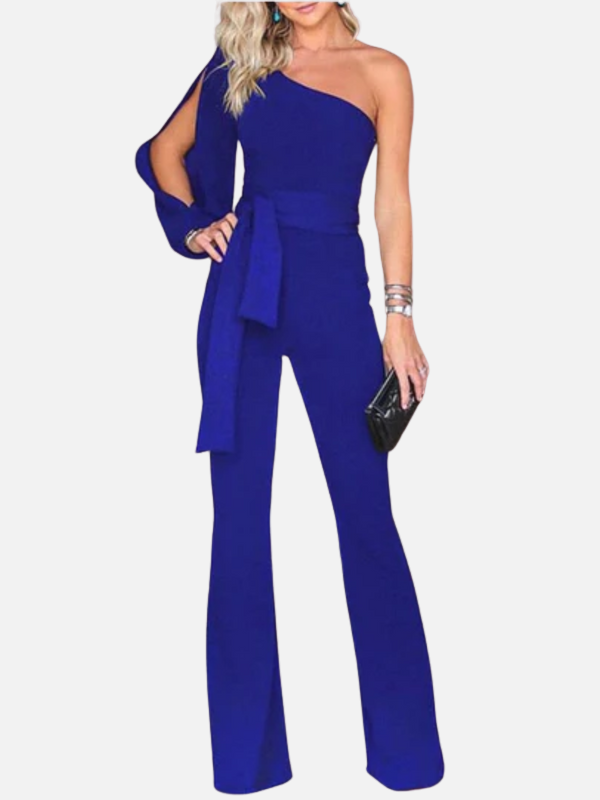 Julia | One-Shoulder Jumpsuit met Wijde Pijpen