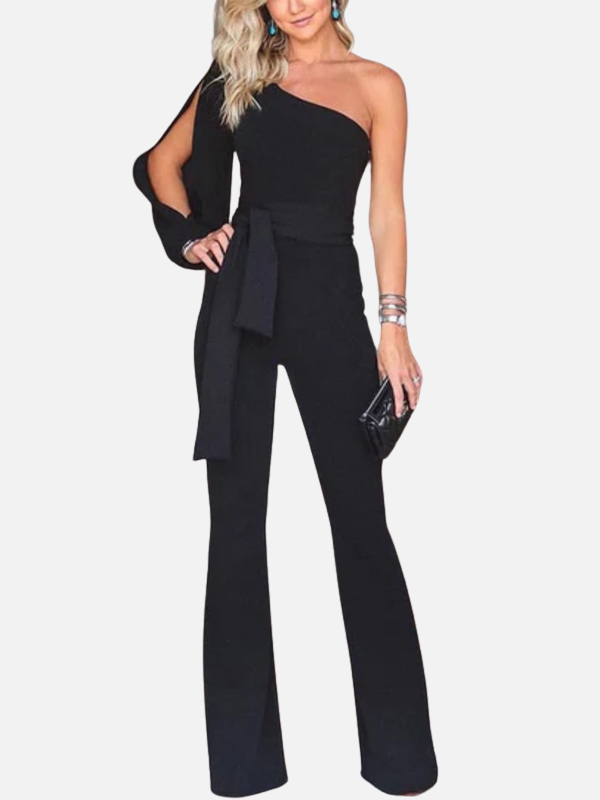 Julia | One-Shoulder Jumpsuit met Wijde Pijpen