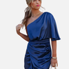 Fleur | One-Shoulder Satijnen Midi-Jurk