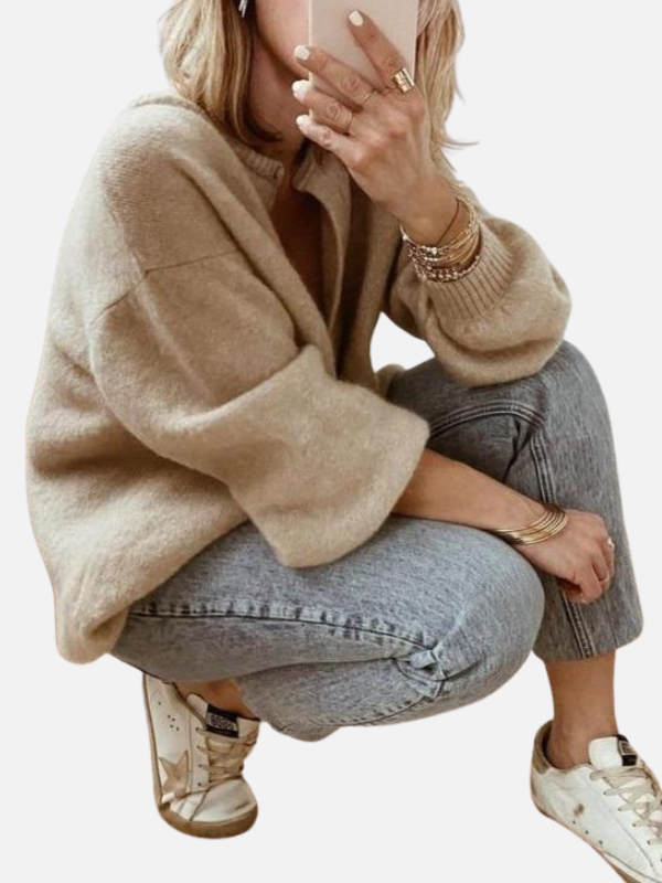 Fleur | Oversized Gebreid Knoopvest