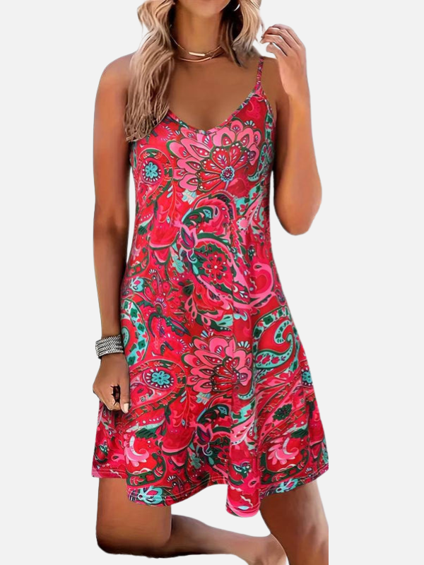 Sanne | Paisley Jurk met Spaghettibandjes