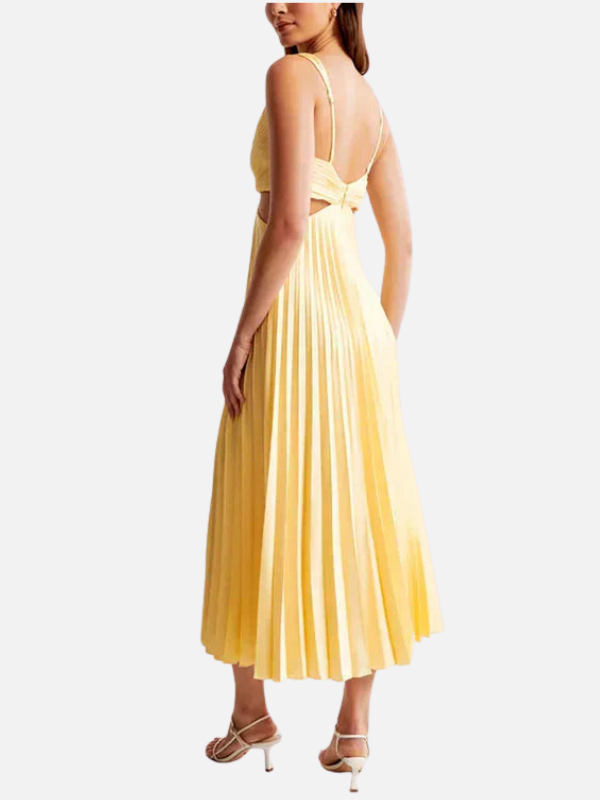Fleur | Plissé Midi-Jurk met V-Hals