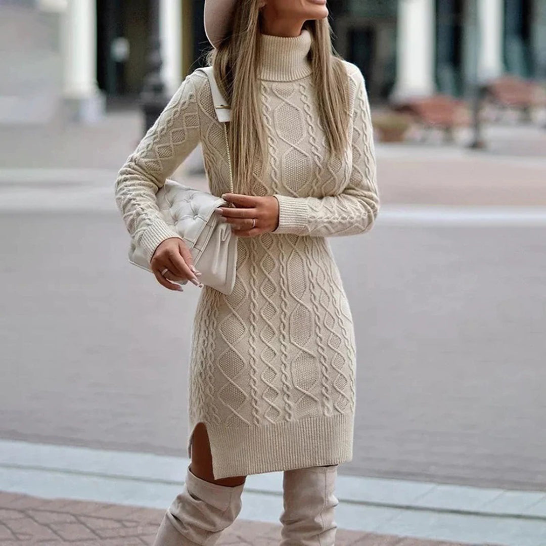Figuuraccentuerende winterjurk voor dames