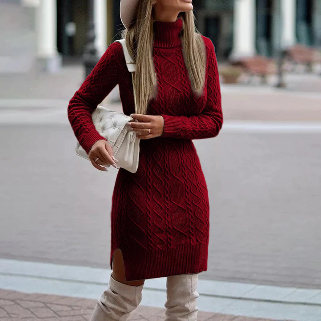 Figuuraccentuerende winterjurk voor dames