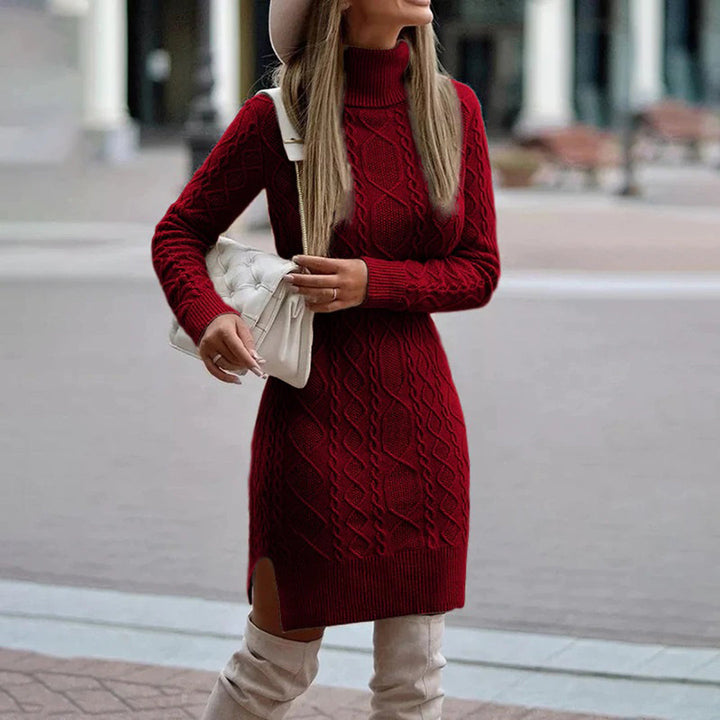 Figuuraccentuerende winterjurk voor dames