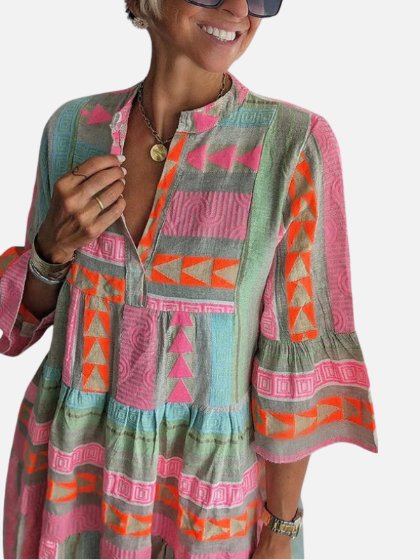 Sara | Boho Tuniekjurk met Print