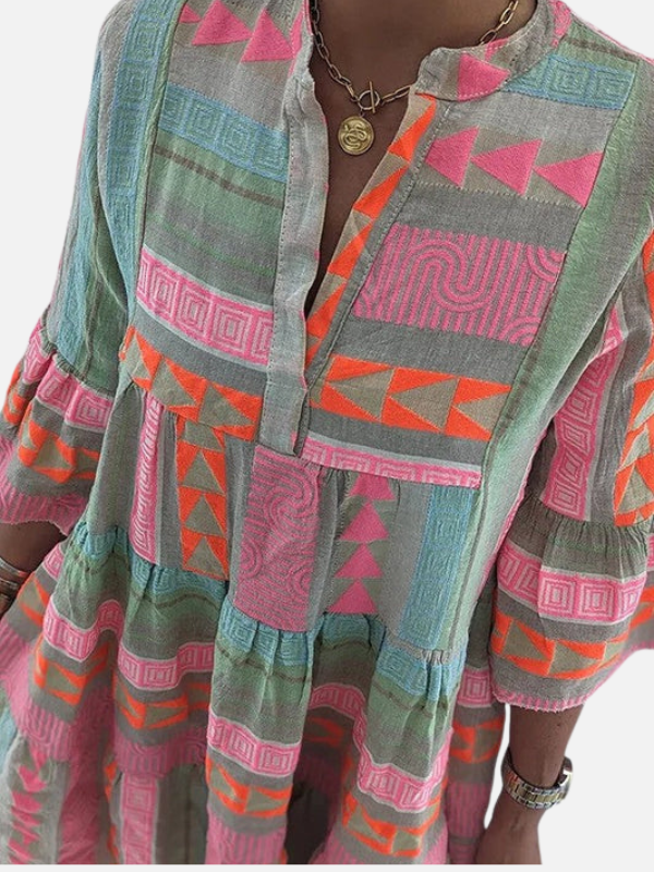 Sara | Boho Tuniekjurk met Print