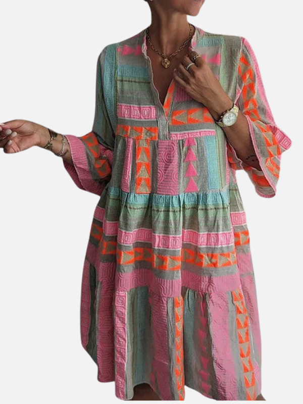 Sara | Boho Tuniekjurk met Print