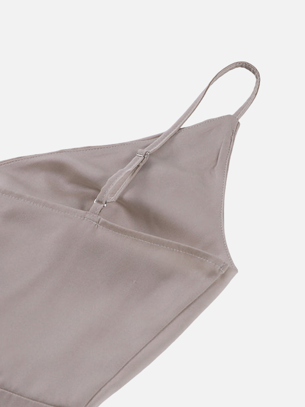 Julia | Satijnen Maxi-Jurk met V-Hals en Split