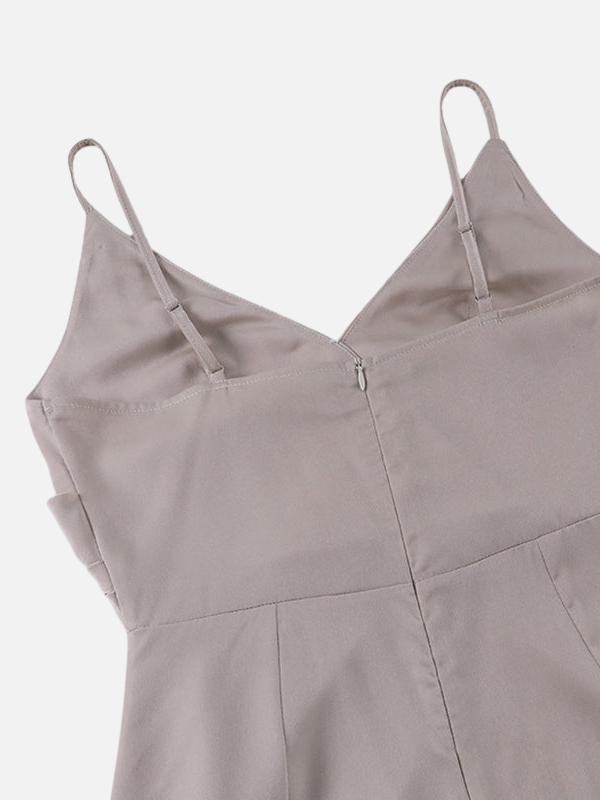 Julia | Satijnen Maxi-Jurk met V-Hals en Split