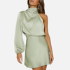 Julia | Satijnen One-Shoulder Jurk met Mini-Lengte
