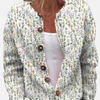 Sophie | Gebreid Vest met Tulpenprint