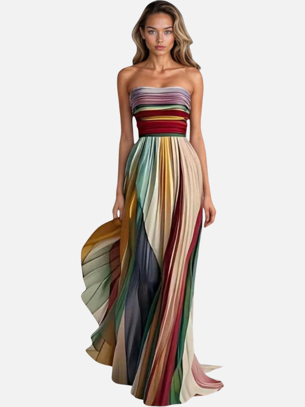 Sara | Strapless Maxi-Jurk met Print