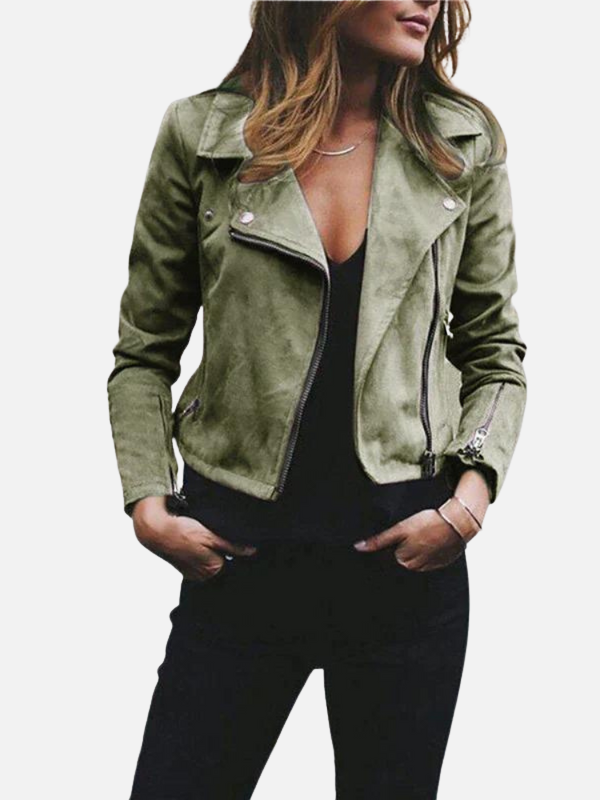 Lisa | Suèdelook Bikerjas met Rits