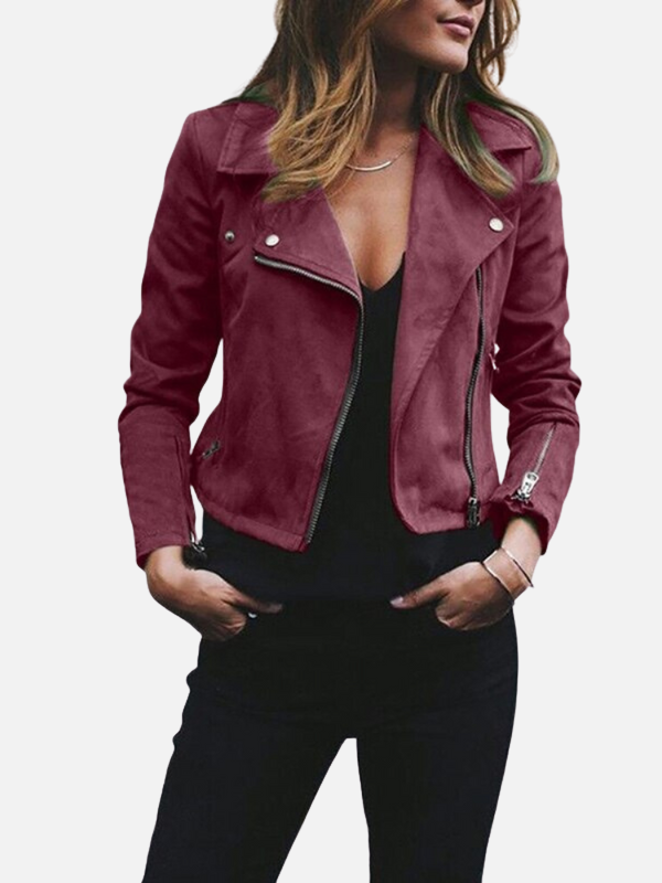 Lisa | Suèdelook Bikerjas met Rits