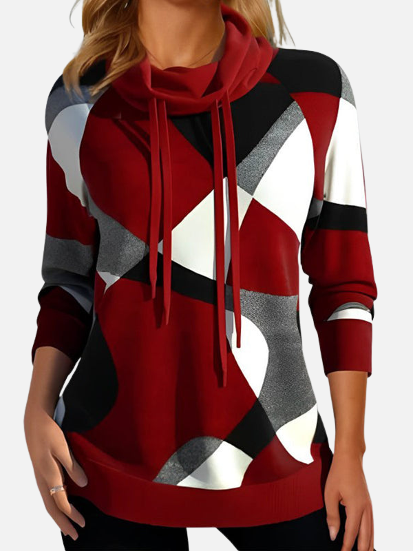 Sophie | Sweater met Colkraag en Print