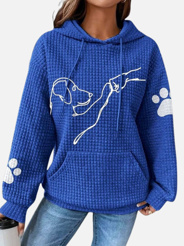 Anouk | Wafel Hoodie met Hondenprint