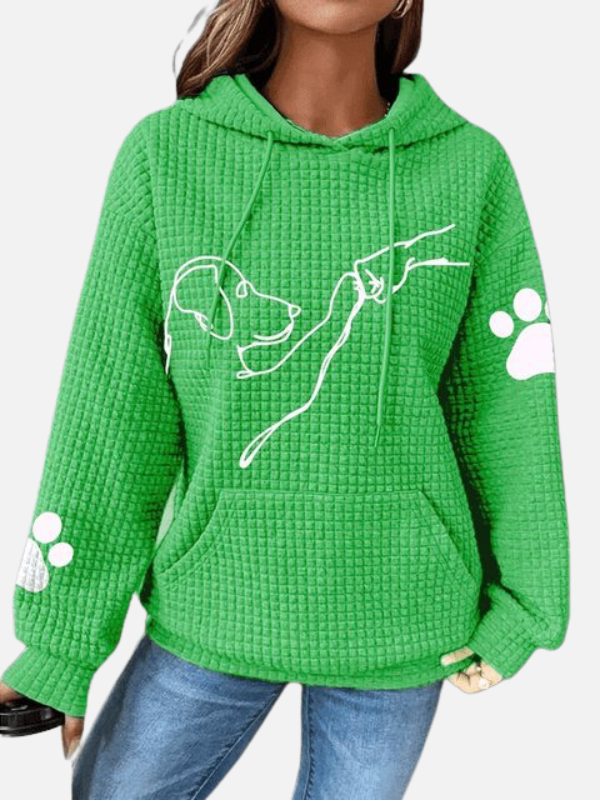 Anouk | Wafel Hoodie met Hondenprint