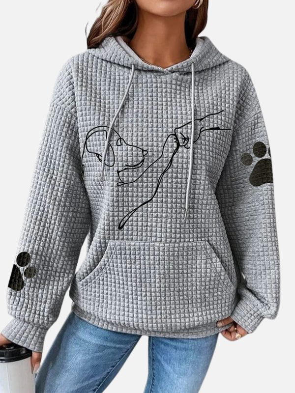 Anouk | Wafel Hoodie met Hondenprint
