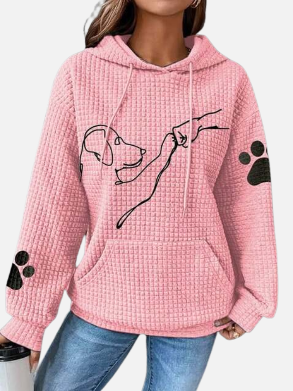 Anouk | Wafel Hoodie met Hondenprint