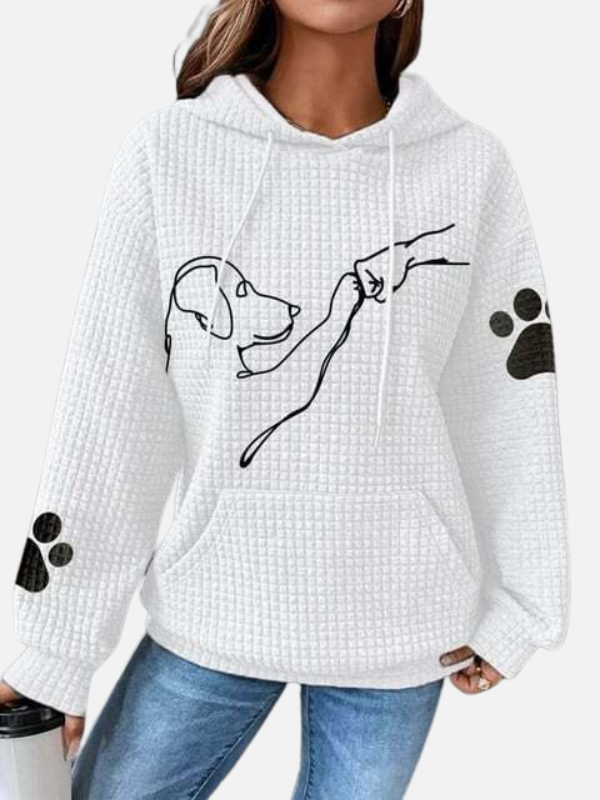 Anouk | Wafel Hoodie met Hondenprint
