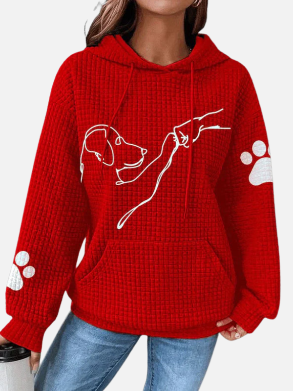 Anouk | Wafel Hoodie met Hondenprint