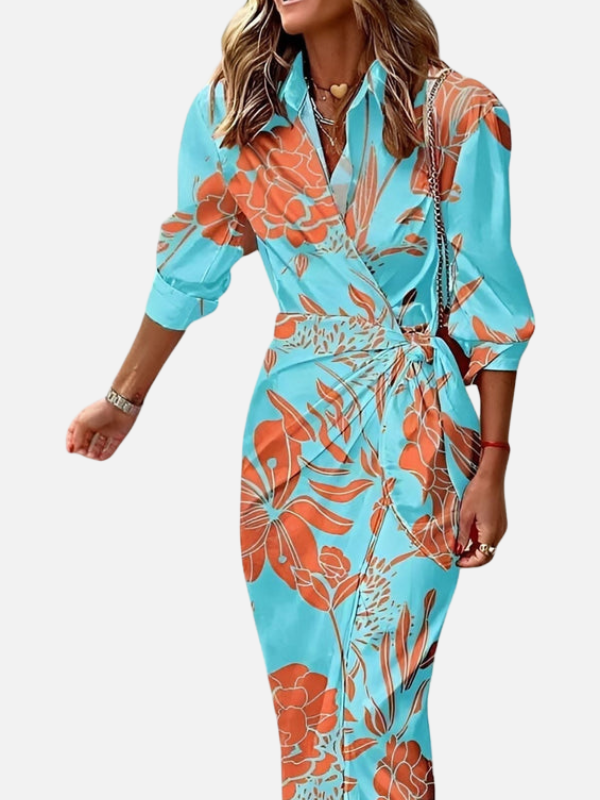 Sara | Wikkeljurk met Print en Ceintuur