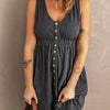 Mouwloze Mini-jurk met Knopsluiting voor Dames