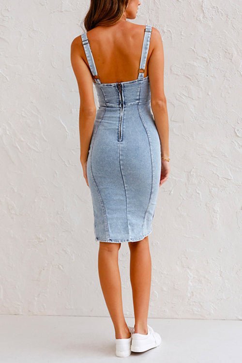 Mouwloze Denim Jurk voor Dames
