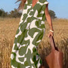 Abstract V-hals Maxikleed voor Dames