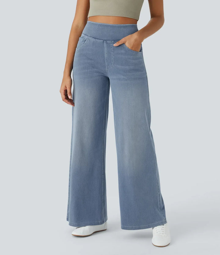 Evie | Comfy Elastische Broek met Hoge Taille