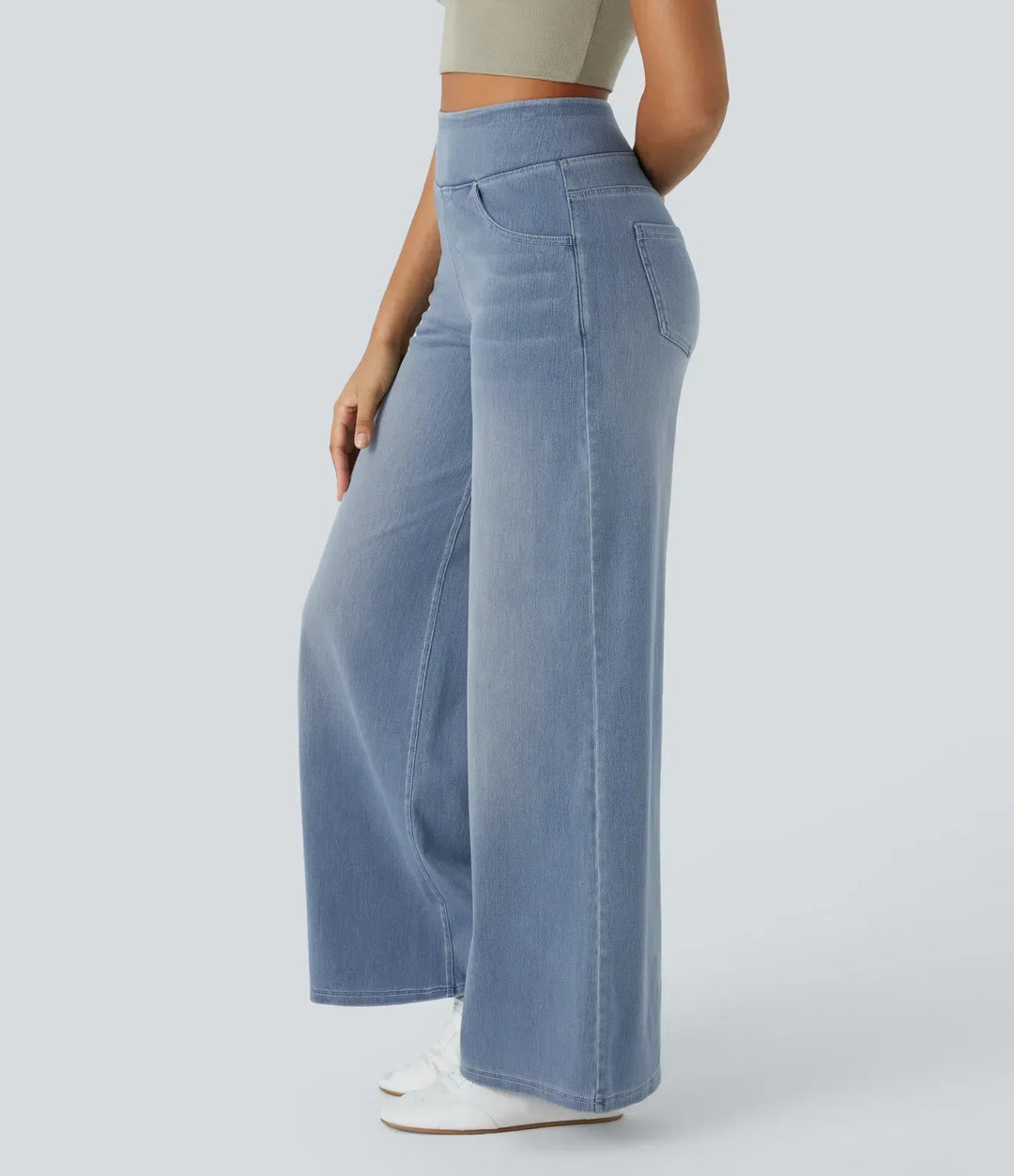 Evie | Comfy Elastische Broek met Hoge Taille