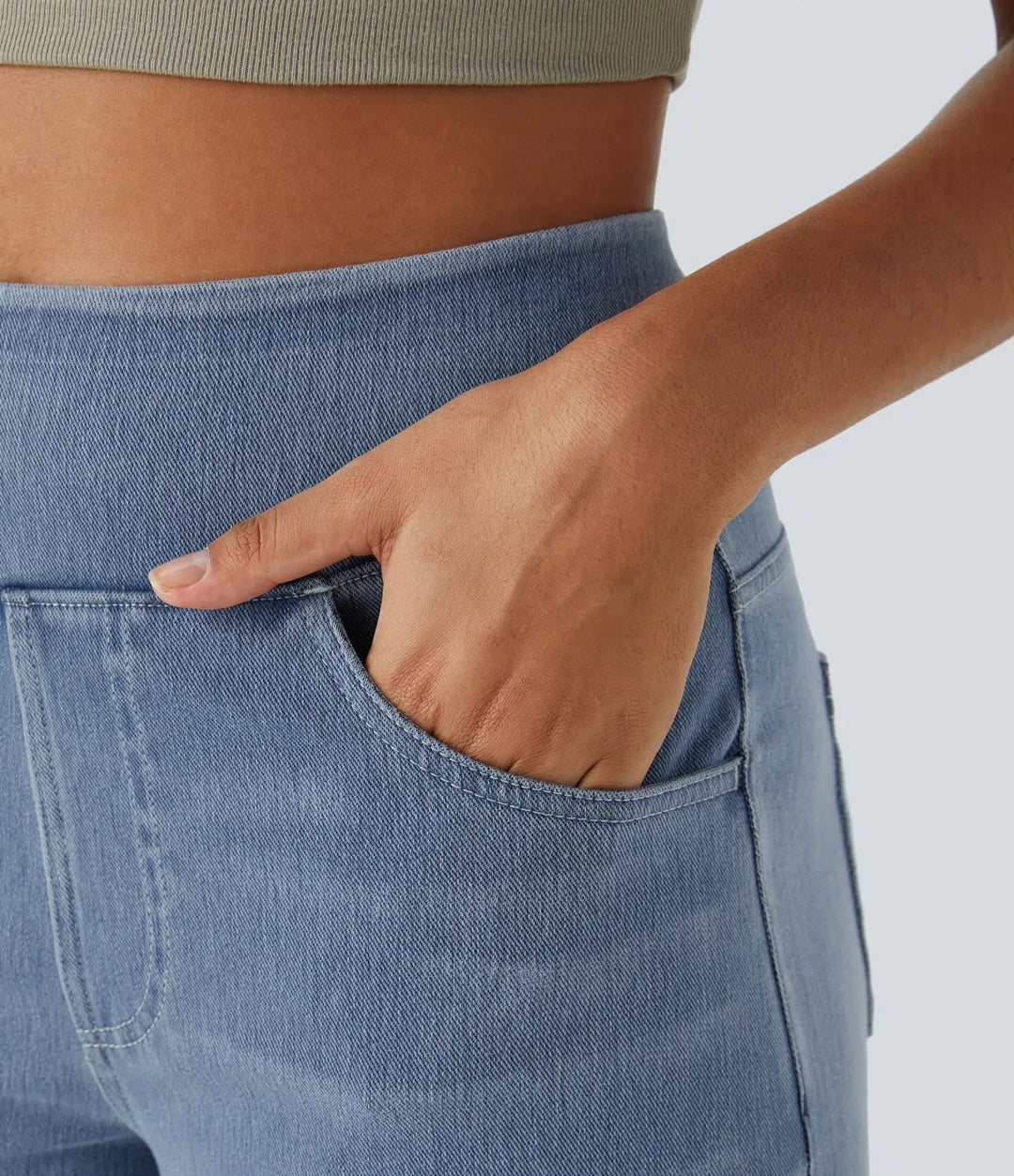 Evie | Comfy Elastische Broek met Hoge Taille