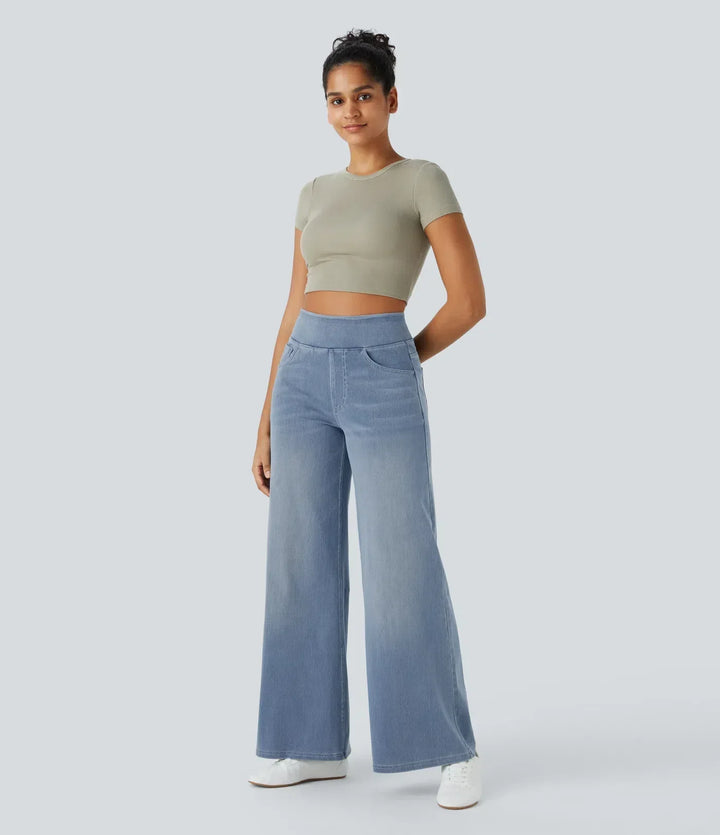 Evie | Comfy Elastische Broek met Hoge Taille