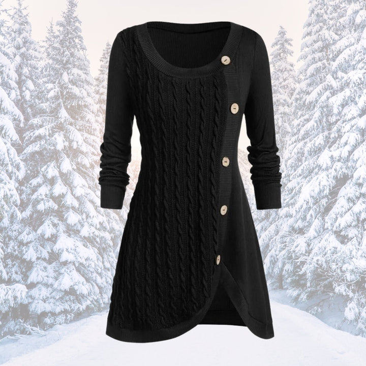 Gebreide Trui Jurk met Knopen voor Dames
