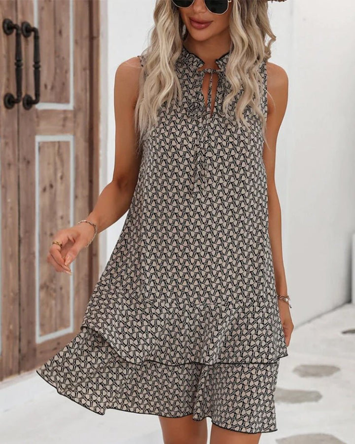 Mouwloze Midikleed met Ruches voor Dames